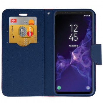 Raudonas atverčiamas dėklas (Samsung S9)